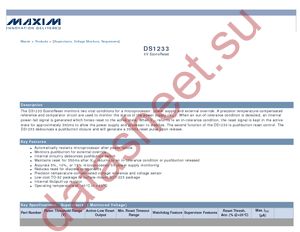 DS1233-15+ datasheet  